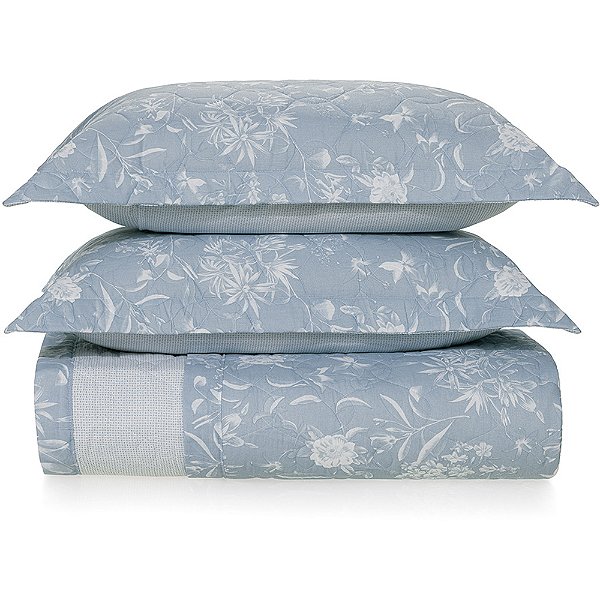 Jogo de Colcha Karsten Enara 160 Fios 3 Peças Queen Azul