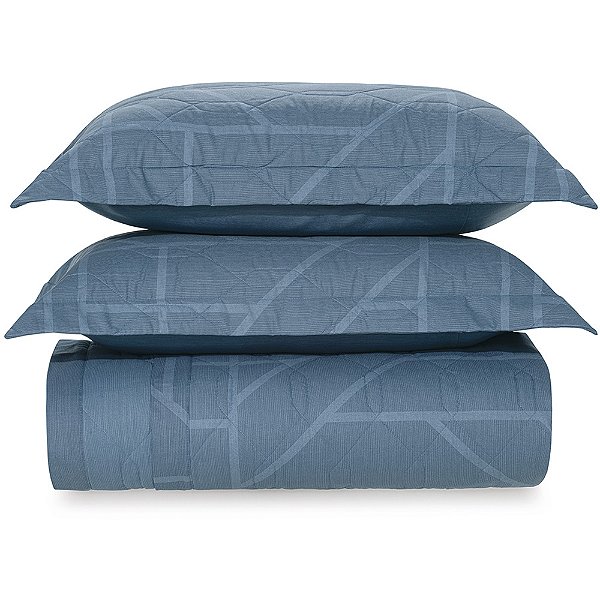 Jogo de Colcha Karsten Isac 160 Fios 3 Peças Casal Azul