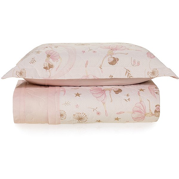 Jogo de Colcha Karsten Alicia 200 Fios 2 Peças Solteiro Rosa