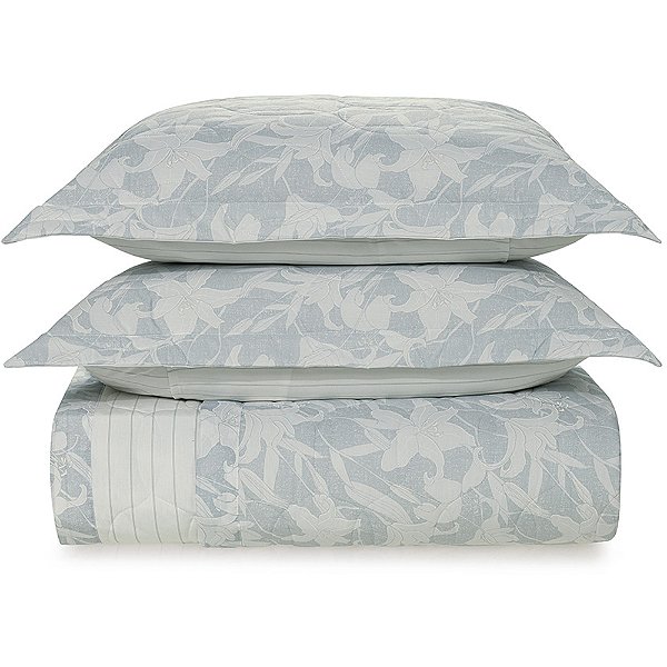 Jogo de Colcha Karsten Ananda 200 Fios 3 Peças Queen Azul