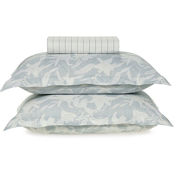 Jogo de Cama Karsten Ananda 200 Fios 3 Peças Queen Azul