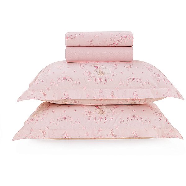 Jogo de Cama Karsten Laila II 200 Fios 4 Peças Casal Rosa