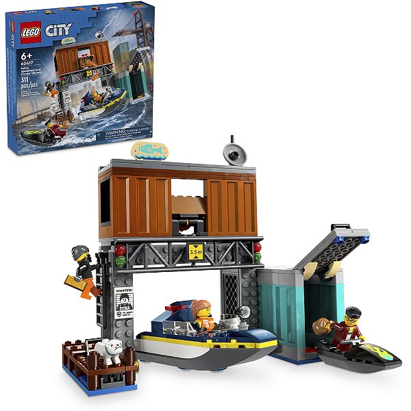 Lego City Lancha Policia e Esconderijo Bandidos 60417 311pcs