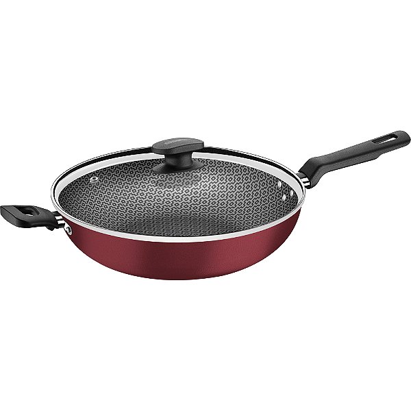 Frigideira Wok Tramontina Loreto 28cm Antiaderente Vermelho