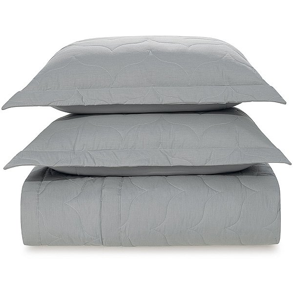 Jogo de Colcha Karsten Tom 200 Fios 3 Peças Queen Azul