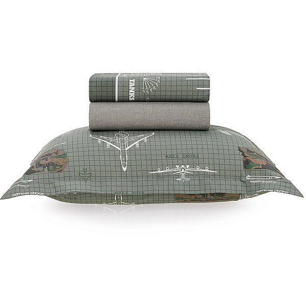 Jogo de Cama Karsten Militar II 200 Fios 3 Peças Solteiro