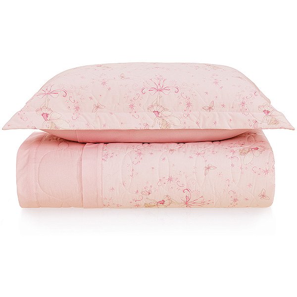 Jogo Colcha Karsten Laila II 200 Fios 2 Peças Solteiro Rosa