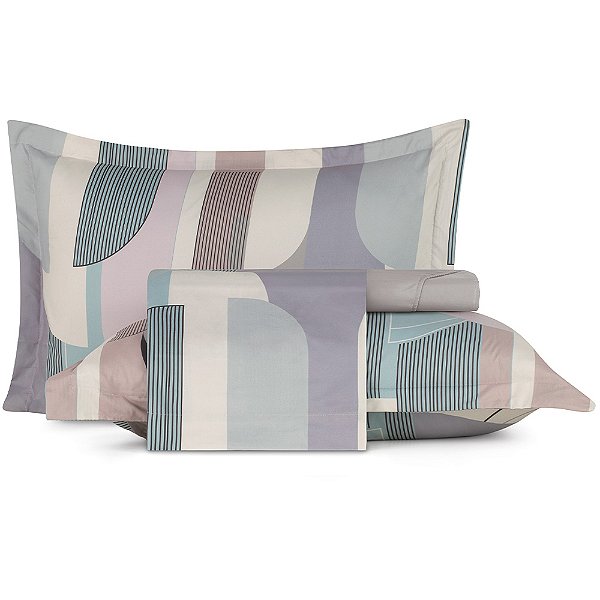 Jogo de Cama Altenburg Architeckture TA 4 Peças Queen Bege