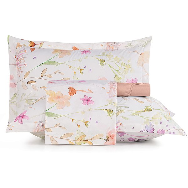 Jogo de Cama Altenburg Florestal TA 4 Peças Queen Rosa
