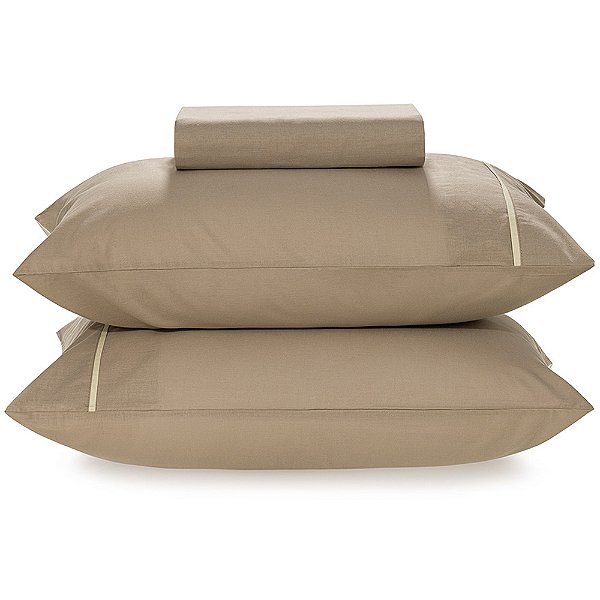 Jogo de Cama Karsten Noah 160 Fios 3 Peças Queen Marrom