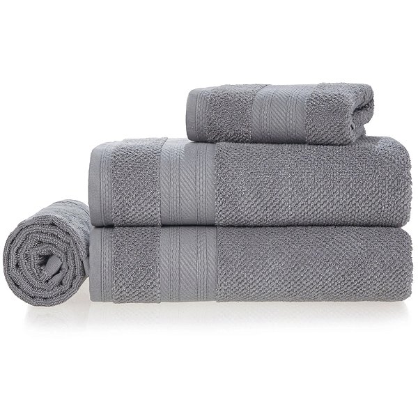 Jogo de Toalha Banho Karsten Felpudo Empire 4 Peças Cinza