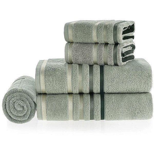 Jogo de Toalha Banho Karsten Felpudo Lumina 5 Peças Verde