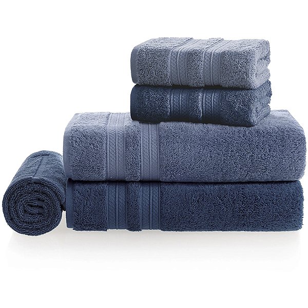 Jogo de Toalha Banho Karsten Felpudo Unika 5 Peças Azul