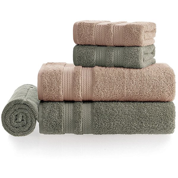 Jogo de Toalha Banho Karsten Felpudo Unika 5 Peças Rosa