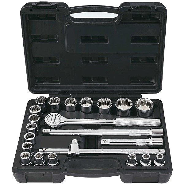 Jogo de Soquetes Stanley 1/2 22 Peças 8 a 32mm STMT81242 840