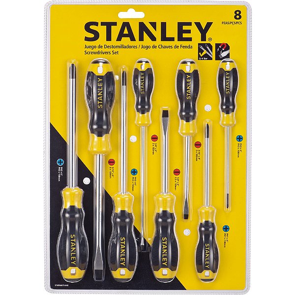 Jogo Chave de Fenda Stanley Emborrachada 8 Peças STMT66675