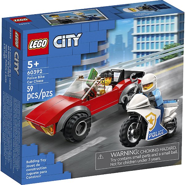 Lego City Perseguição Carro e Moto da Policia 60392 59pcs