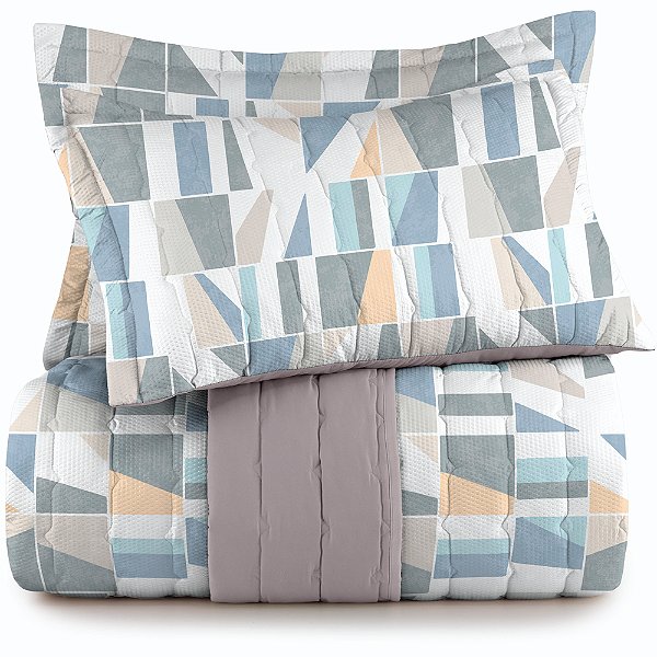 Jogo de Colcha Altenburg Ecletic TA 3 Peças Queen Cinza