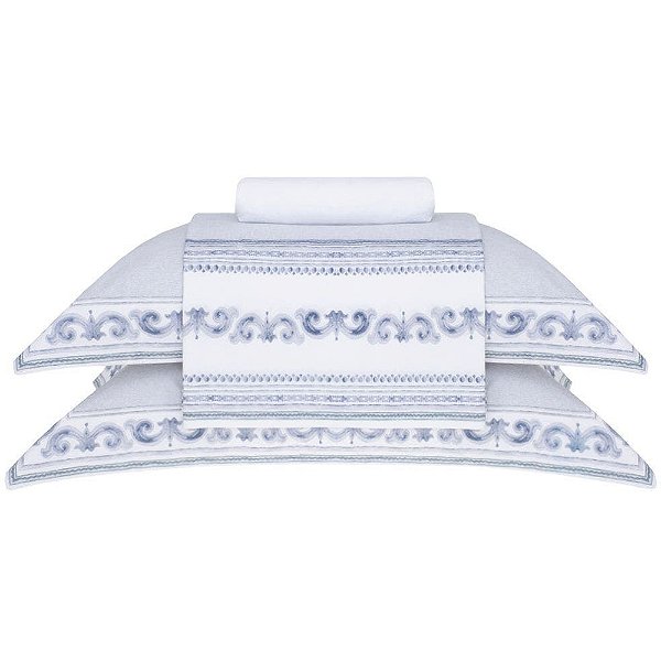 Jogo de Cama Buddemeyer Vision Mykonos 4 Peças Queen Branco