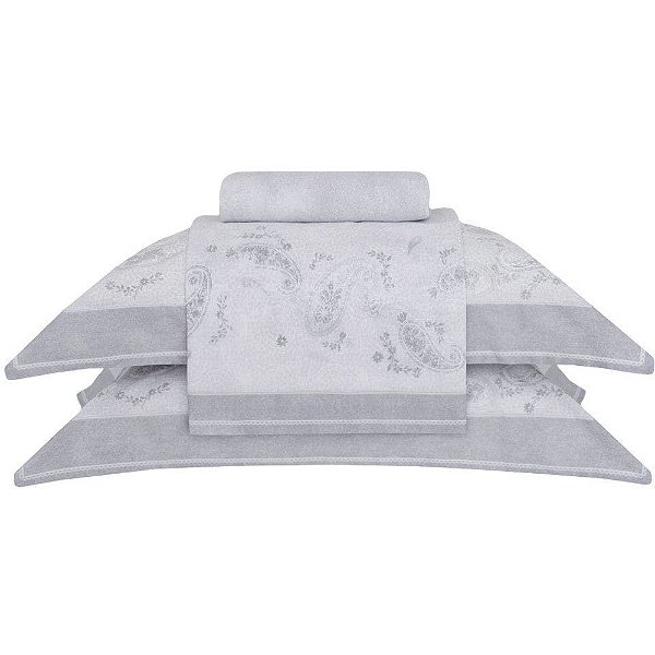 Jogo de Cama Buddemeyer Mahara 180 Fios 4 Peças Queen Branco