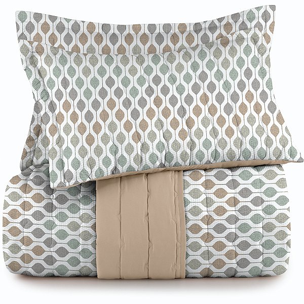 Jogo de Colcha Altenburg Colmeia TA 3 Peças Queen Bege