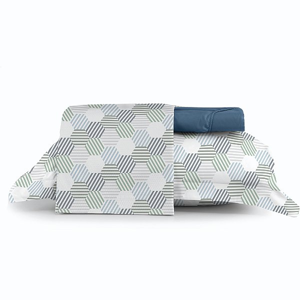 Jogo de Cama Altenburg Circuito TA 3 Peças Solteiro Azul