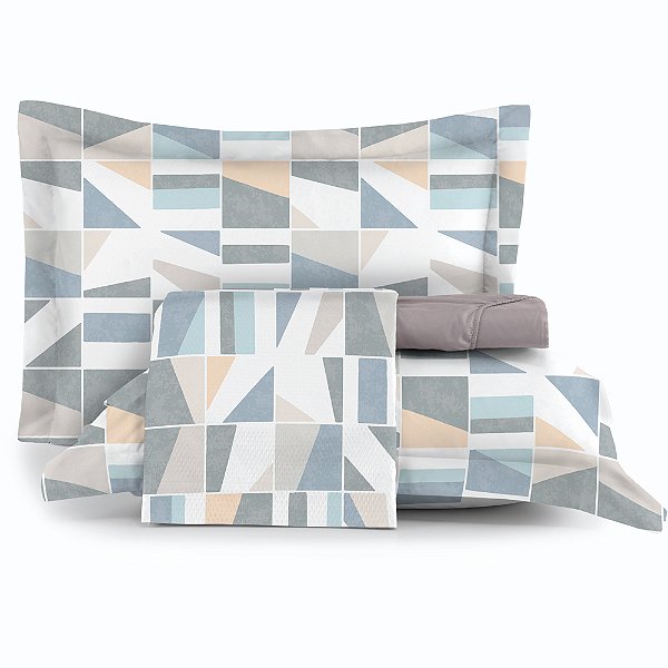 Jogo de Cama Altenburg Ecletic TA 4 Peças King Cinza