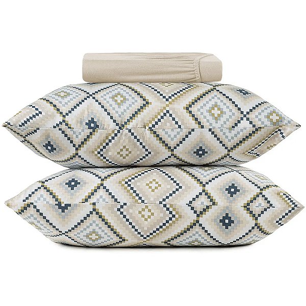 Jogo de Cama Altenburg Tunis Malha 3 Peças Casal Bege