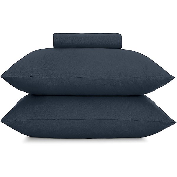 Jogo de Cama Altenburg Minimal Malha 3 Peças Casal Azul