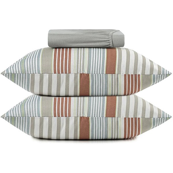 Jogo de Cama Altenburg Frizante Malha 3 Peças Queen Cinza