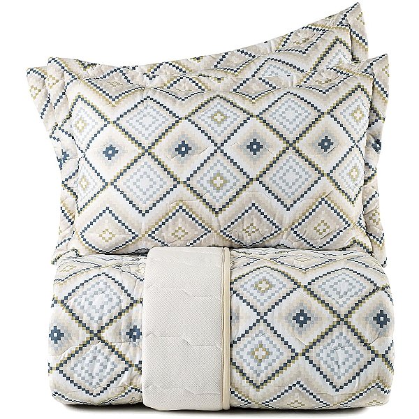 Jogo de Colcha Altenburg Tunis Malha 3 Peças Casal Bege