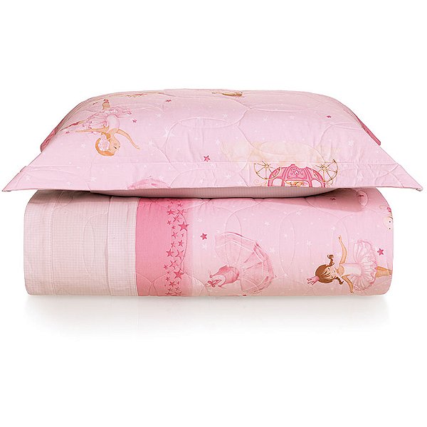 Jogo de Colcha Karsten Ballet 200 Fios 2 Peças Solteiro Rosa