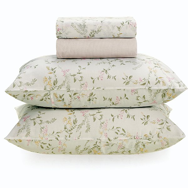 Jogo de Cama Karsten Natalie 160 Fios 4 Peças King Bege