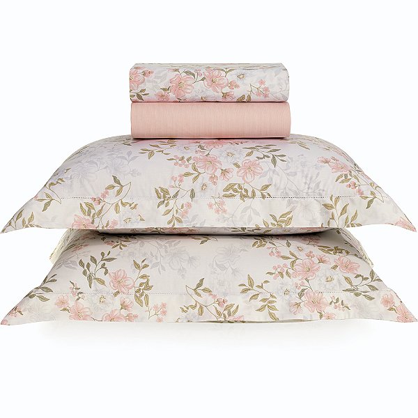 Jogo de Cama Karsten Paloma 200 Fios 4 Peças Casal Branco