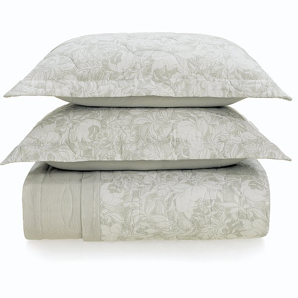 Jogo de Colcha Karsten Aisha 160 Fios 3 Peças Casal Verde