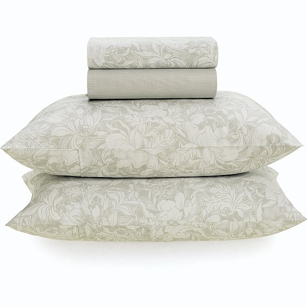 Jogo de Cama Karsten Aisha 160 Fios 4 Peças Queen Cinza