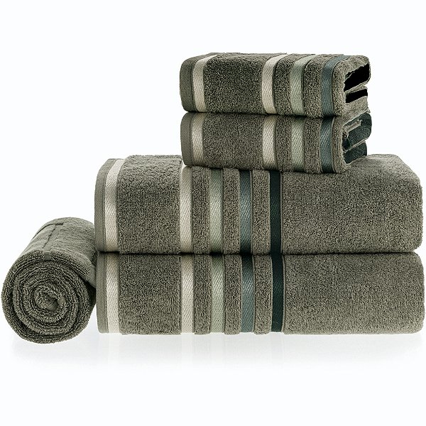 Jogo de Banho Karsten Lumina Felpudo 5 Peças Verde