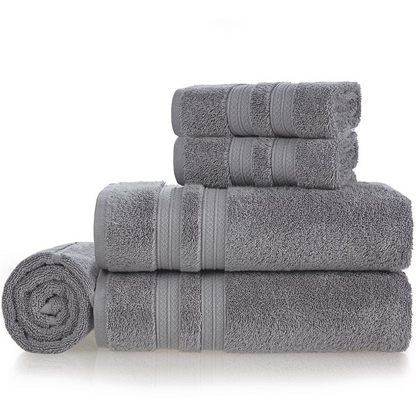 Jogo de Banhão Karsten Unika Felpudo 5 Peças Cinza