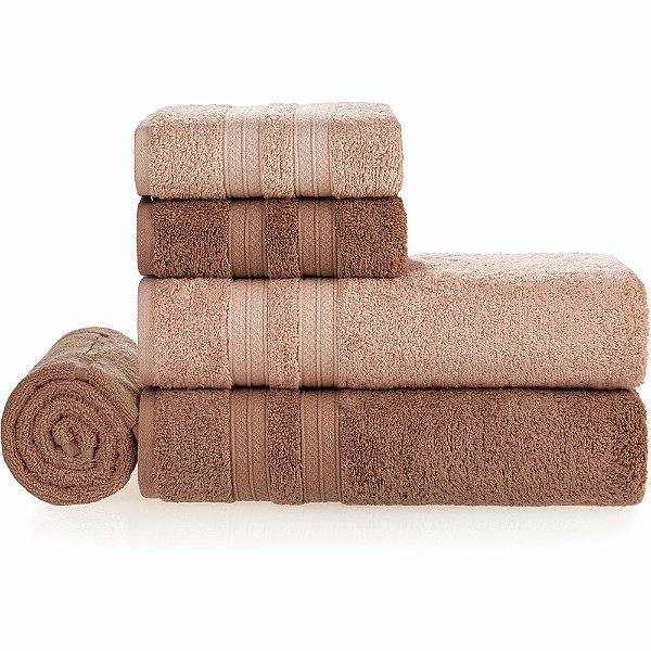 Jogo de Banhão Karsten Unika Felpudo 5 Peças Rosa