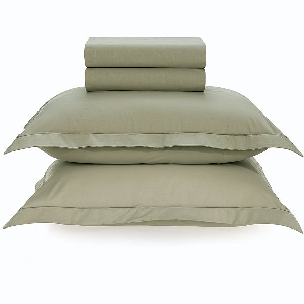 Jogo de Cama Karsten Deliz 200 Fios 4 Peças Casal Verde