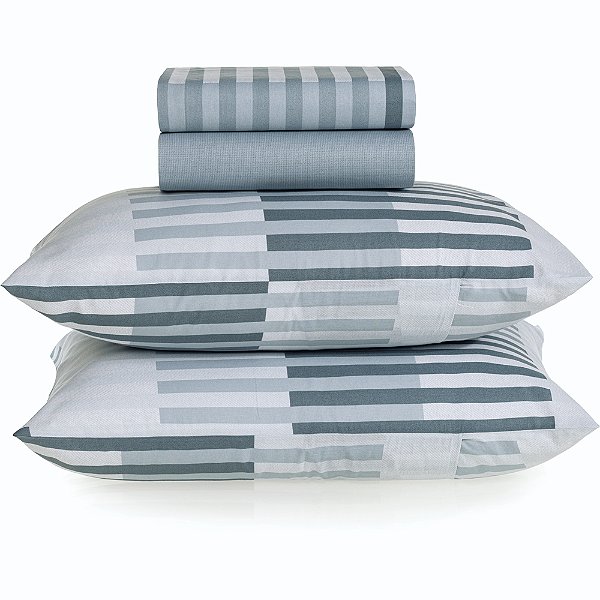 Jogo de Cama Karsten Julian 160 Fios 4 Peças Queen Azul