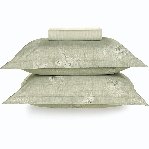 Jogo de Cama Karsten Mauren 200 Fios 3 Peças Queen Verde