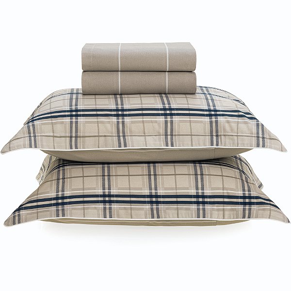 Jogo de Cama Karsten Hector 200 Fios 4 Peças Casal Bege