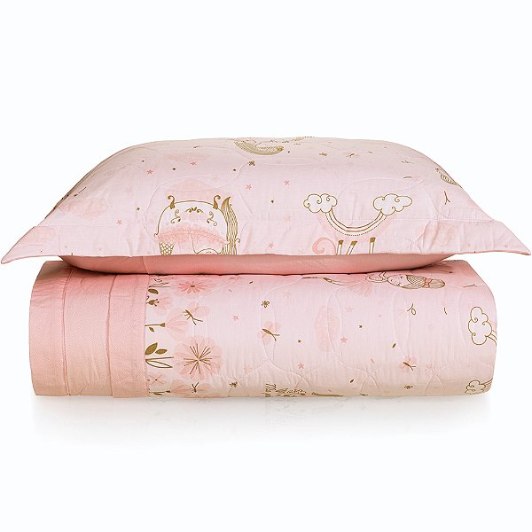 Jogo de Colcha Karsten Lily 200 Fios 2 Peças Solteiro Rosa