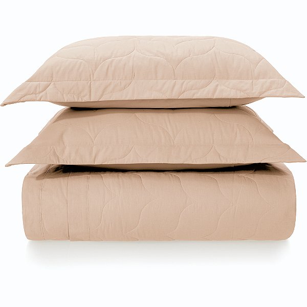 Jogo de Colcha Karsten Tom 200 Fios 3 Peças Queen Rosa