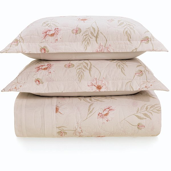 Jogo de Colcha Karsten Mai 160 Fios 3 Peças Queen Bege