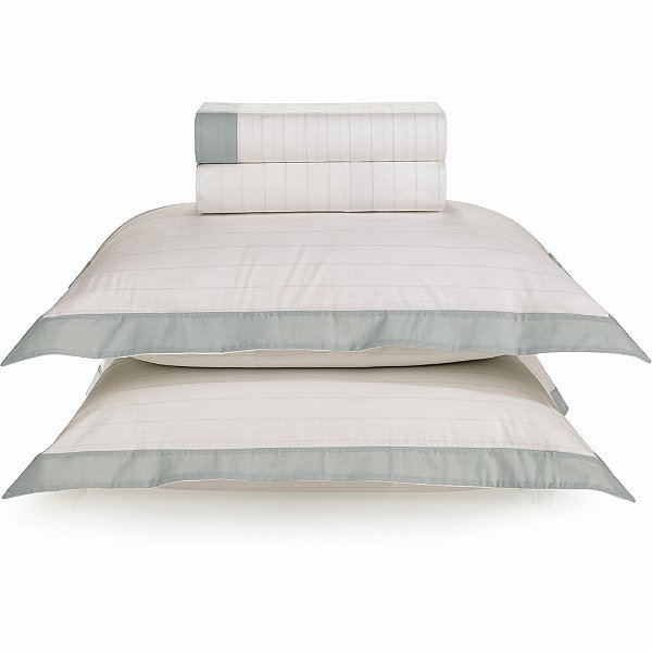 Jogo de Cama Karsten Atlantis 200 Fios 4 Peças Casal Cinza