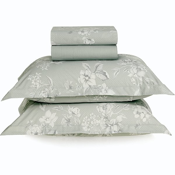 Jogo de Cama Karsten Melissa 200 Fios 4 Peças Casal Verde