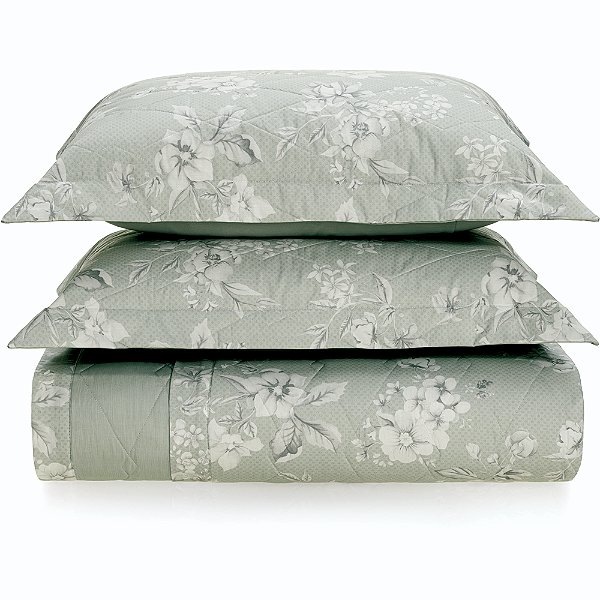 Jogo de Colcha Karsten Melissa 200 Fios 3 Peças Queen Verde