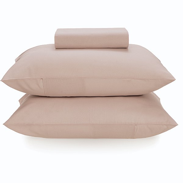 Jogo de Cama Karsten Matiza 160 Fios 3 Peças Queen Rosa